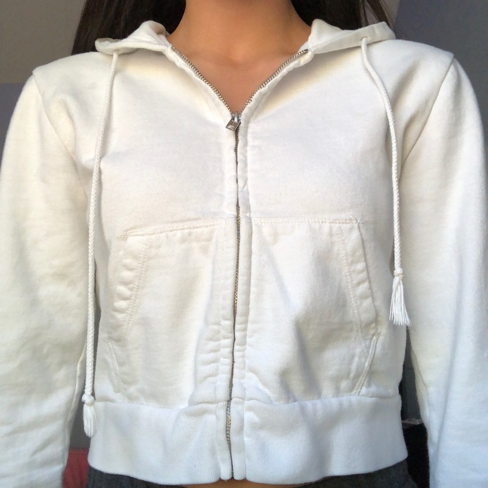 white crystal cropped brandy jacket